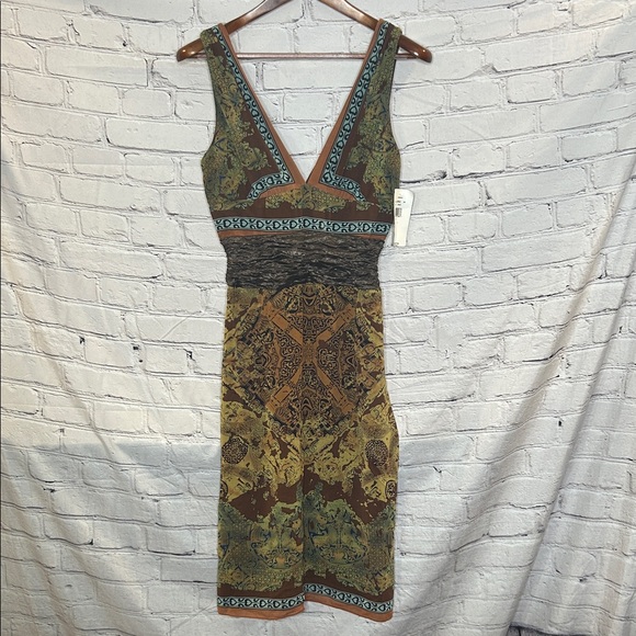 Nicole Miller Dresses & Skirts - Nicole Miller Silk Bohemian V-Neck Sleeveless Dress Size 6 Brand New W/Tags